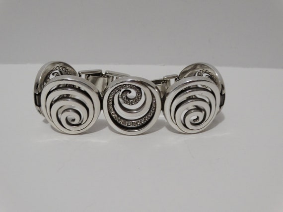 Brighton Silver Tone Bracelet w/ Sparkling Crysta… - image 1