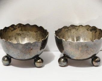 1900s MH & Co Silver Plated Egg Holders Set of Two.