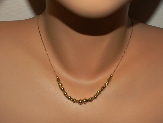 14k YG Chain W/ 29 Beads Necklace. - image 3