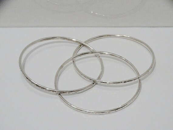 James Avery Sterling Interlock Triple Bangle Brac… - image 2