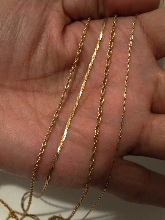 14k, 750k, 10k, And 14k Yellow Gold Chains Individ