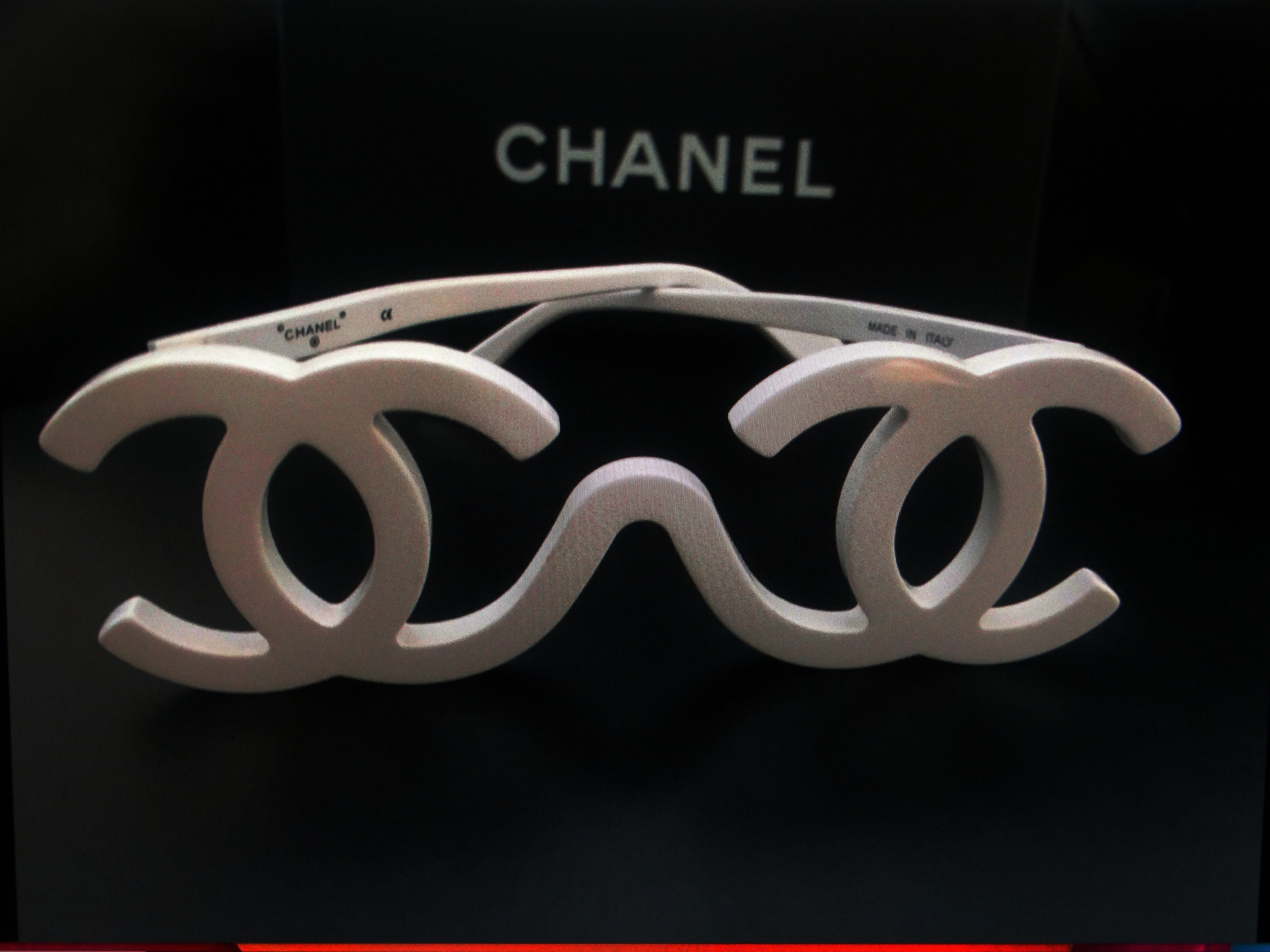 Authentic CHANEL White Runway SAMPLE Sunglasses 1994 