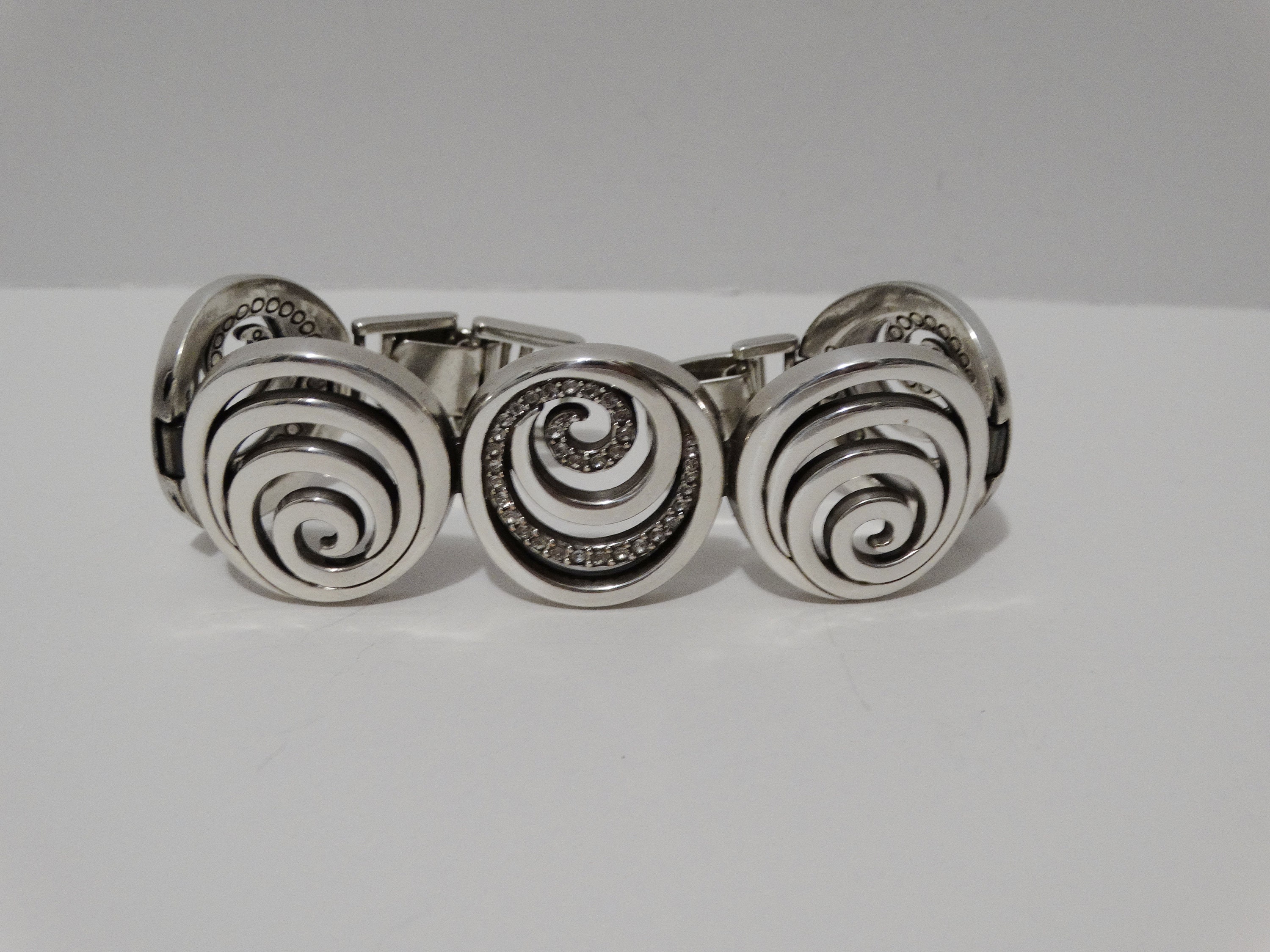 Brighton Silver Tone Bracelet W Sparkling Crystals. Etsy Australia