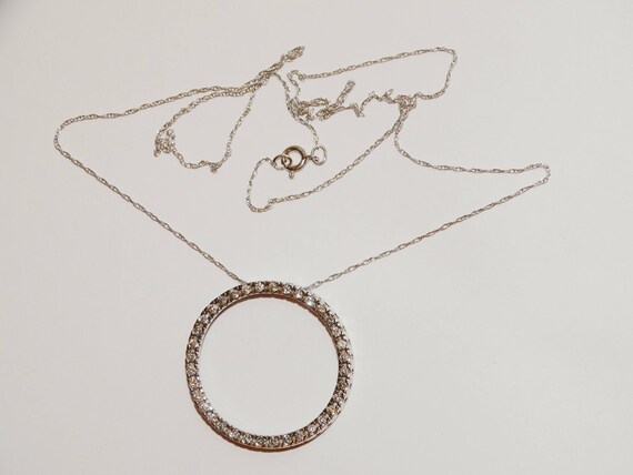 14k WG Genuine Diamond Circle Of Life 16" Necklac… - image 7