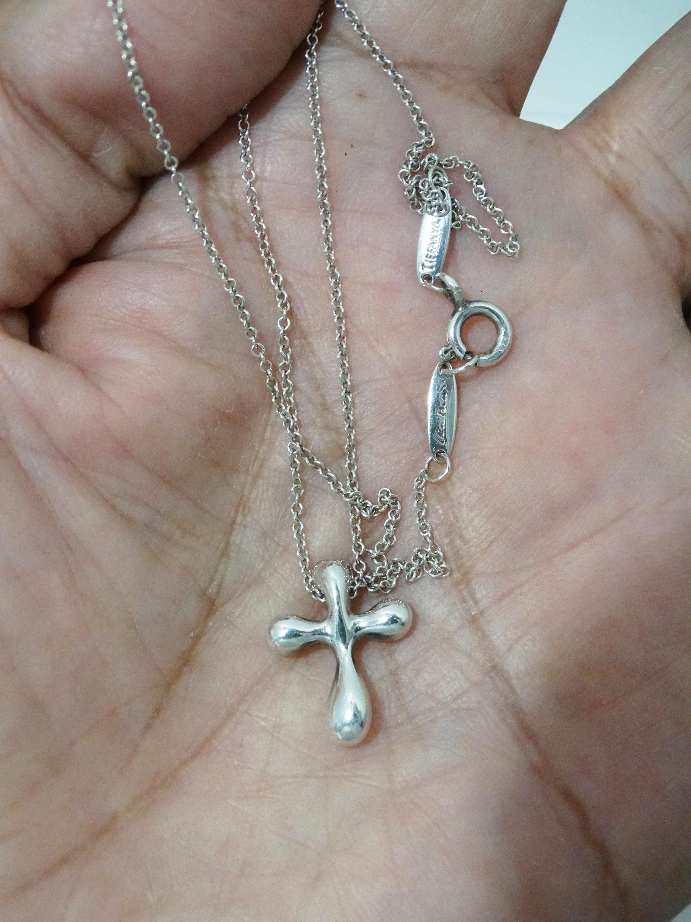 Tiffany & Co. Sterling Silver Cross Necklace. - Etsy
