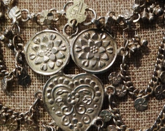 Antike alte Rajasthan Silber Halskette gestempelt GL 100 Indianer aus Indien Halskette.