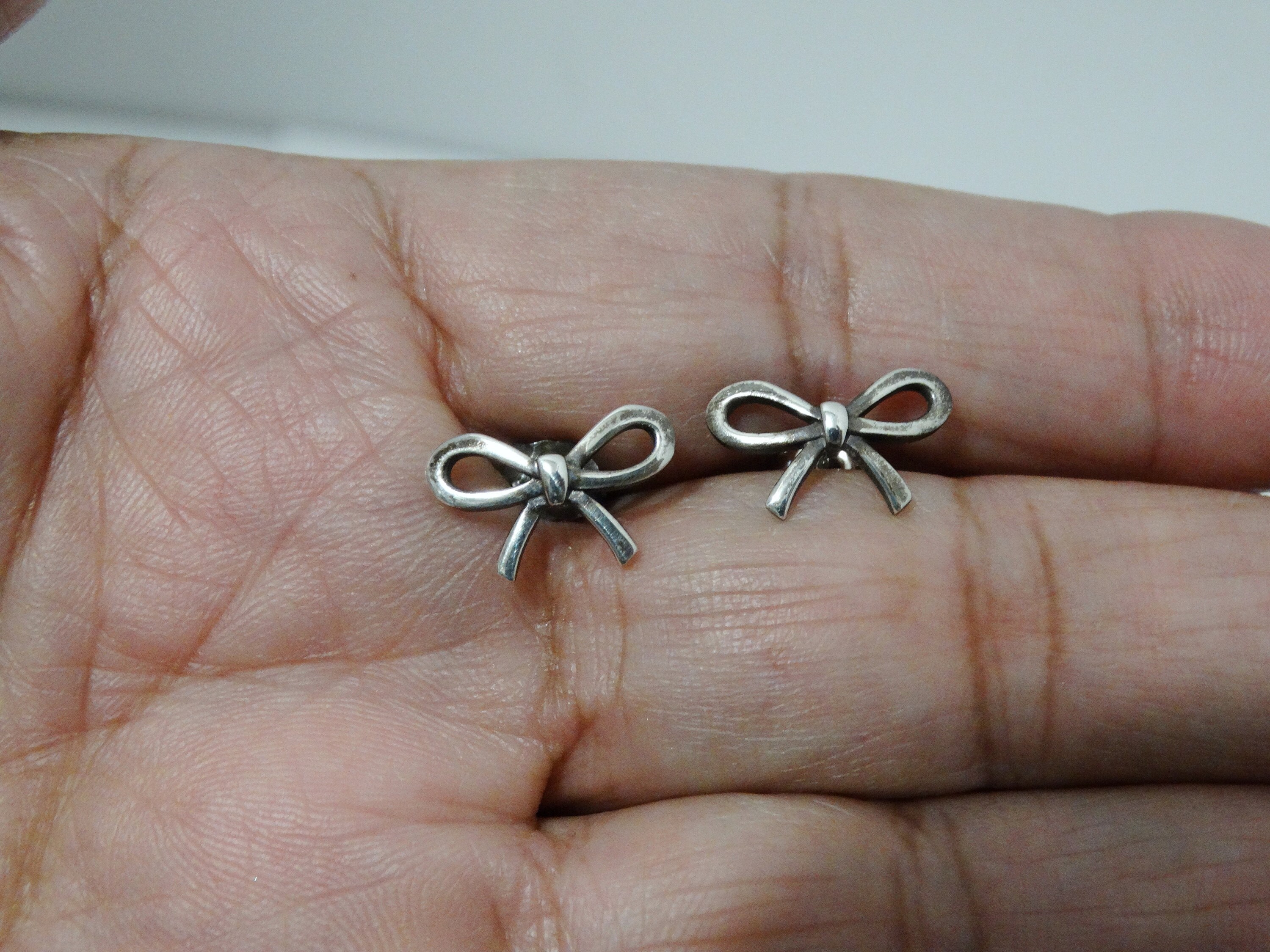 Tiffany Co Sterling Silver Bow Stud Earrings. Etsy