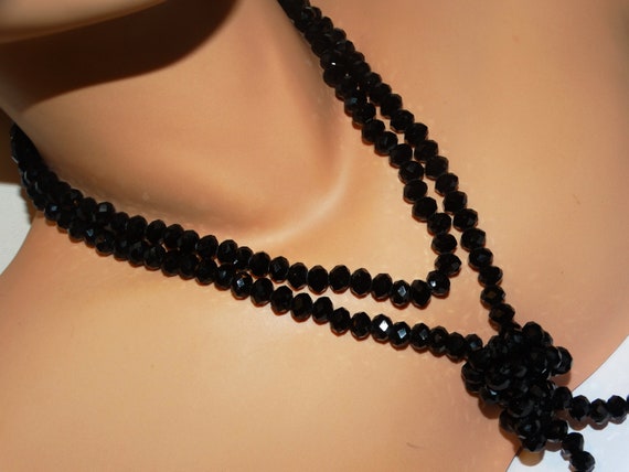 Faceted Sparkly Black Glass Necklace. - image 5