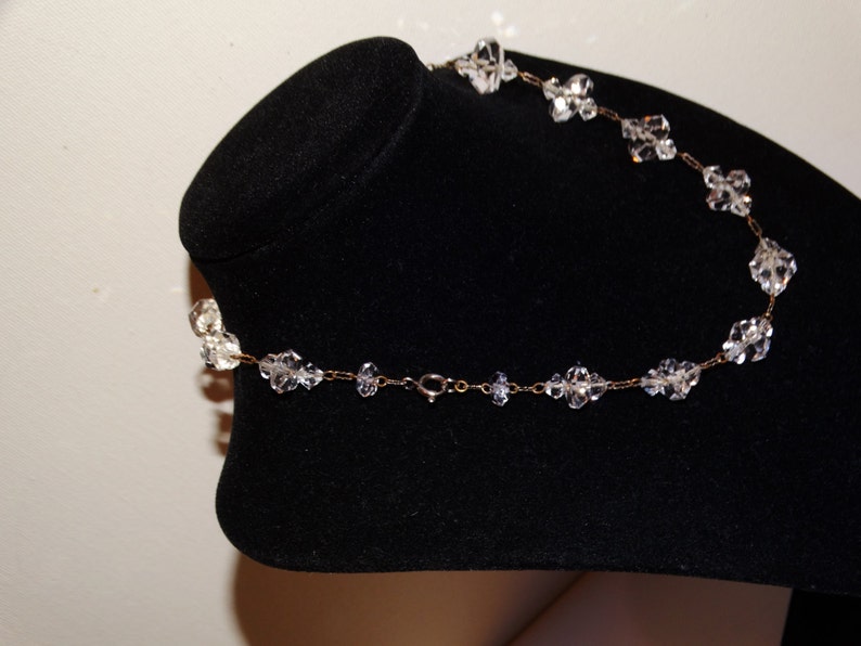 Vge Sterling Victorian Faceted Rock Crystal Art Deco Made In Germany Gorgeous Necklace.