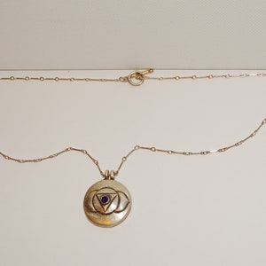 sterling silver 19”, chain Third Eye Chakra Amulet with chain Necklace.