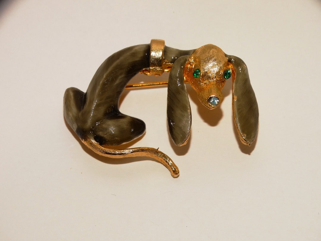 Broche En Métal Doré En Forme D'escargot Stylisé - Occasion, Bijou Vintage