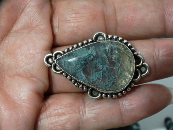 Sterling Silver Moss Agate Stone Ring. - image 4