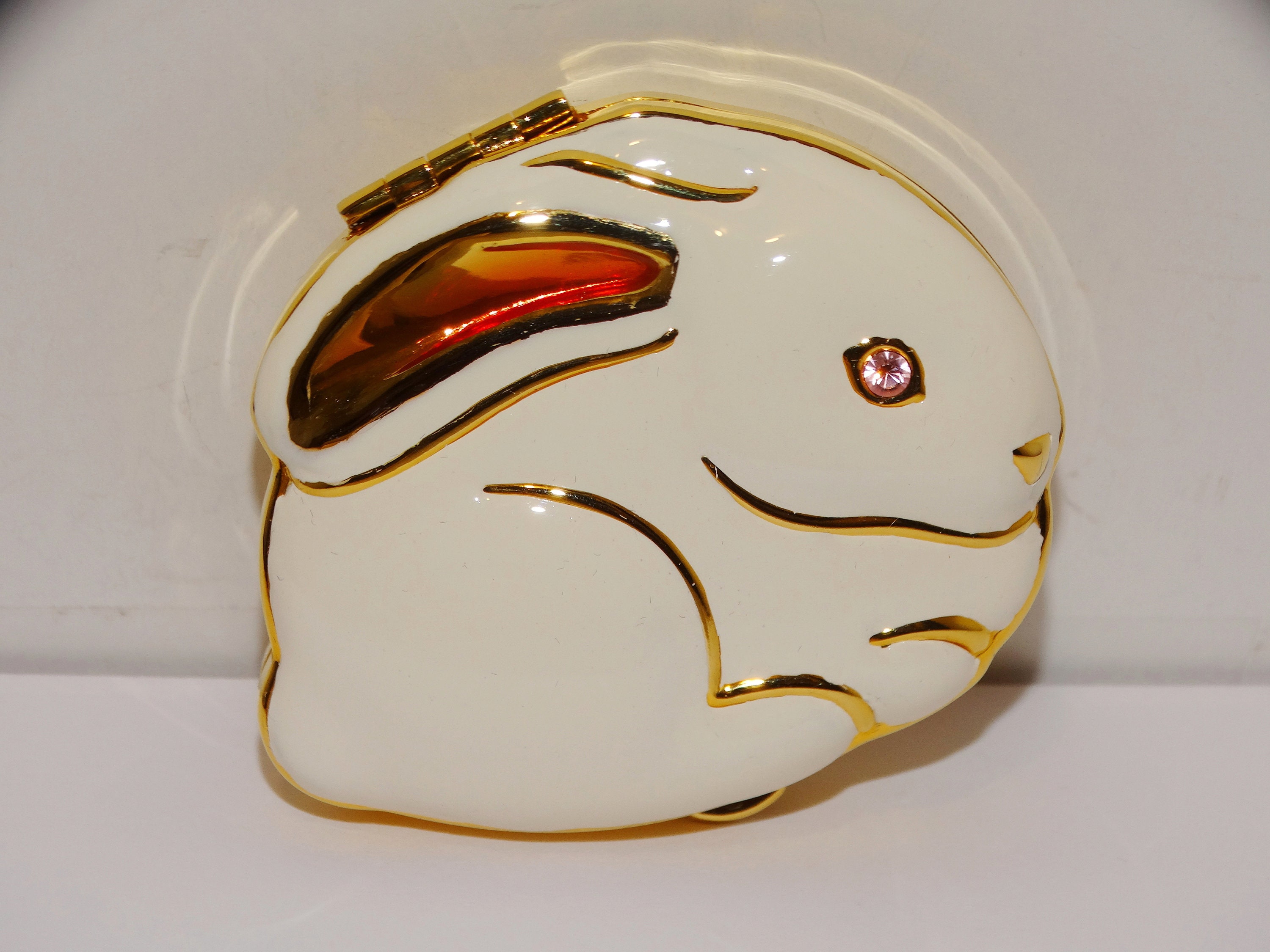 新品・未使用【Estee Lauder】プレストパウダーコンパクト(白ウサギ) Extremely RARE Estee Lauder Powder Compact Pink Eye White