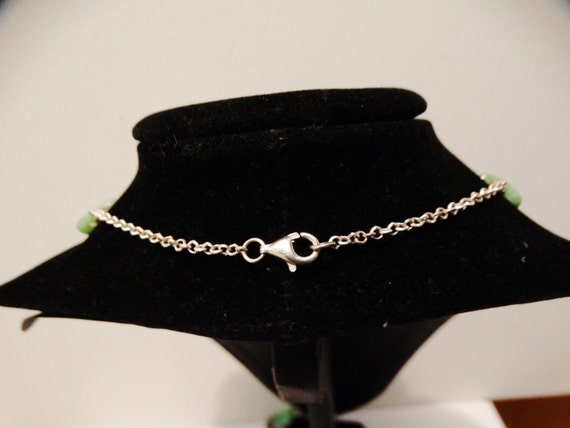 Sterling Silver Rectangular Natural Jade Station … - image 4