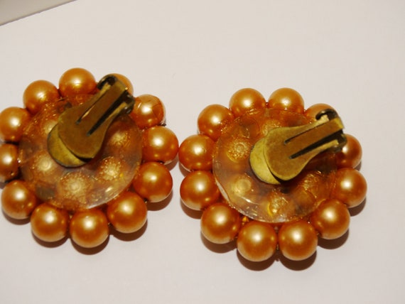 Brass Faux Pearls Plastic Sparkling Rhinestone Cl… - image 4