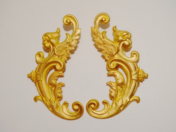 MISIA Designs USA  3" Inch Gold Tone Earrings View 4