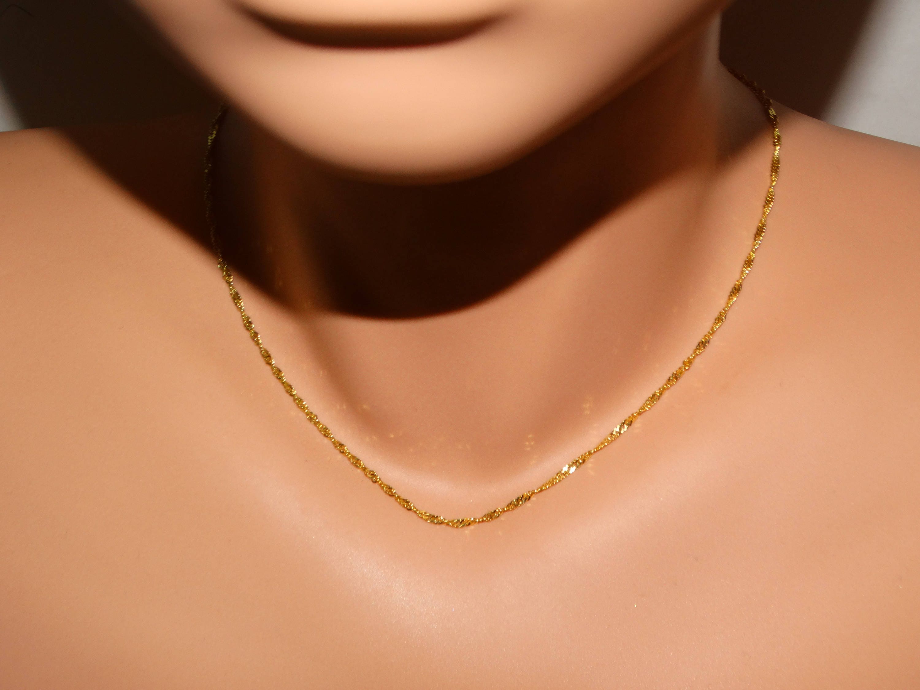 14KGoldツイストチェーンネックレス TIFFANY & CO. 14K ツイストロープチェーンロングネックレス