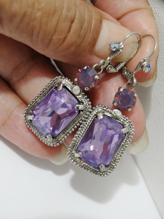 Sorrelli Designer Signed Lavender Dangling Earrin… - image 4