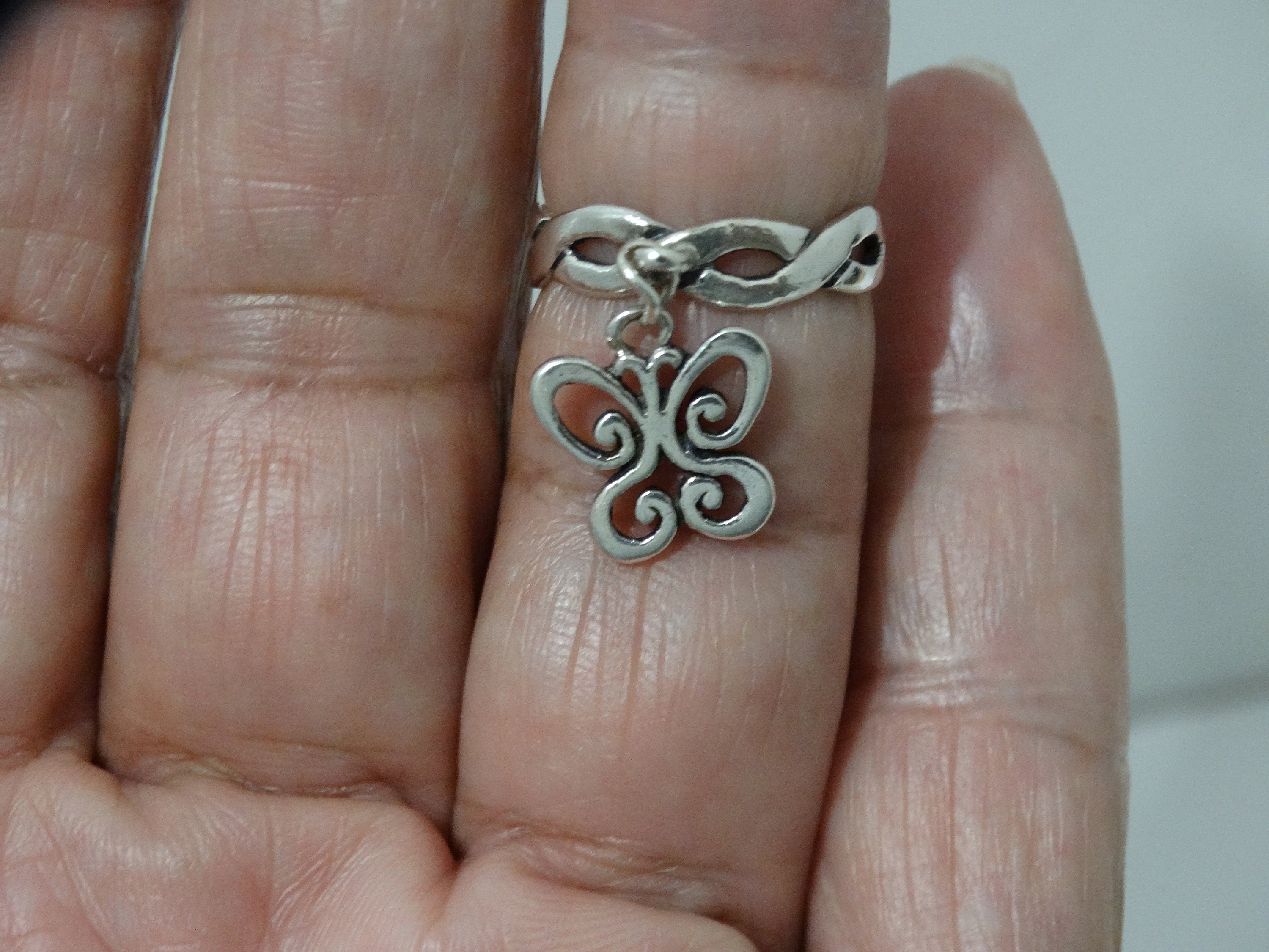 RARE James Avery Sterling Silver Dangling Butterfly Ring. Etsy
