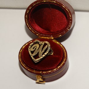 10k Yellow Gold Heart Ring.