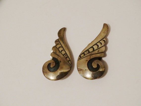 NAVAJO 1950's Sterling Silver RARE Winged/Scroll … - image 3