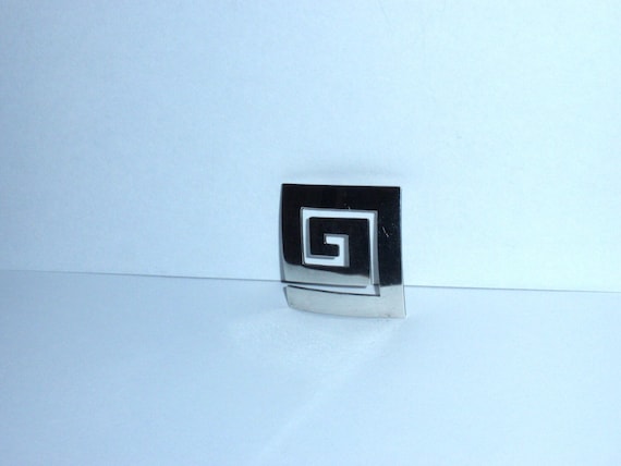 Sterling Silver ATI Mexico Stamped Large Modernis… - image 1