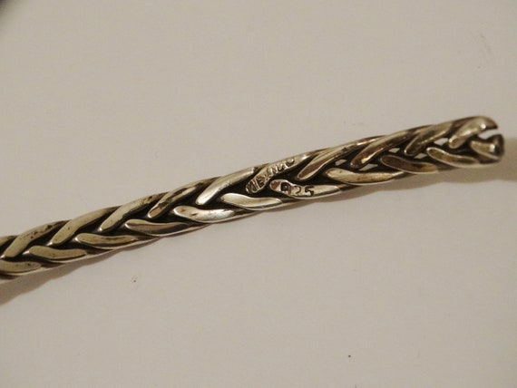 Solid Sterling Silver Braided Design V Chocker Ne… - image 8