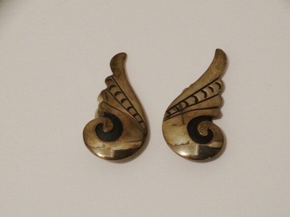 NAVAJO 1950's Sterling Silver RARE Winged/Scroll … - image 2