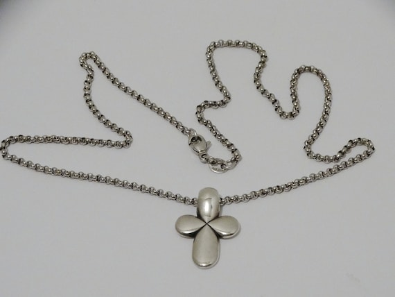 James Avery Solid Sterling Cross Chain Necklace. - image 1