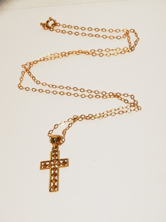 10k Yellow Gold Stamped Cross with a Free 14k GF C