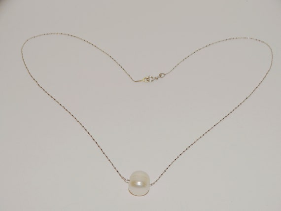 14k White Gold Large Genuine RARE Pearl Necklace. - image 2