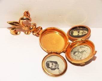 CORO Gold Tone picture Locket.