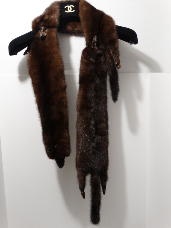 1950s Dark Brown Mink Stole - image 4