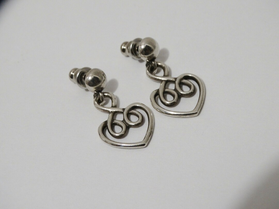 James Avery Sterling Silver Dangling Heart Earrings. Etsy