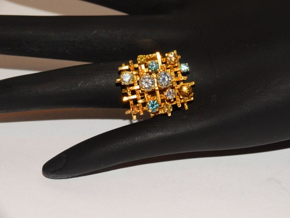 18k Yellow Gold RARE Candy Color Diamonds, size 8… - image 3