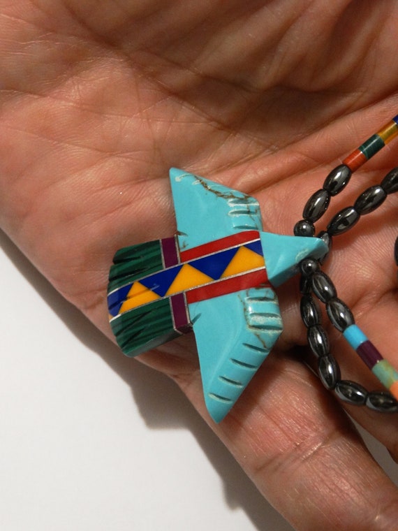 Hematite Gemstone Eagle Necklace. - image 7