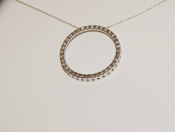 14k WG Genuine Diamond Circle Of Life 16" Necklac… - image 5