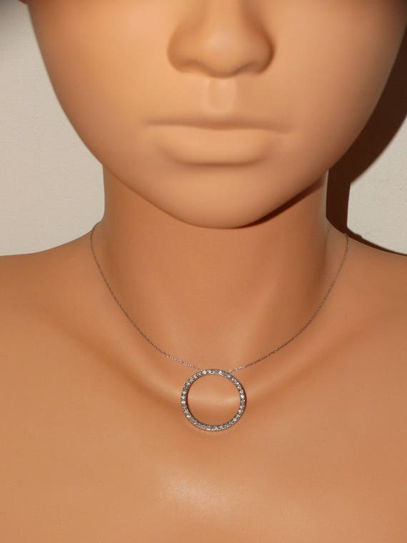 14k WG Genuine Diamond Circle Of Life 16" Necklac… - image 3