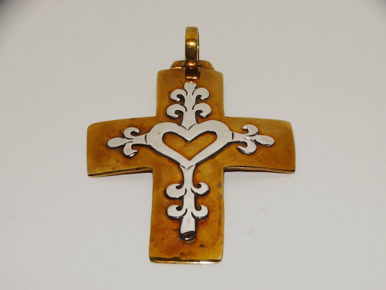 Jeep Collins RARE Brass /& Sterling Silver Cross.
