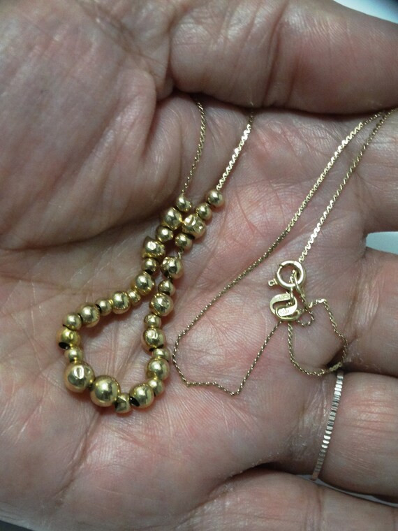 14k YG Chain W/ 29 Beads Necklace. - image 8