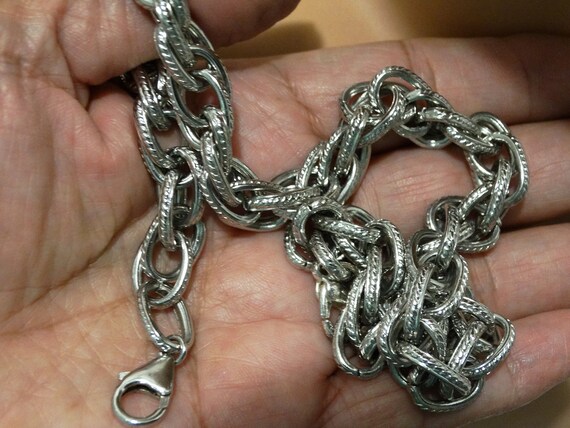 Sterling Silver 10mm Wide Chain Necklace. - image 7