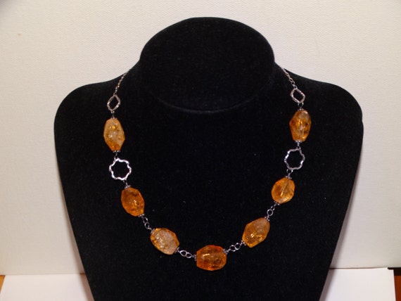 Sterling Silver Natural Citrine Quartz Necklace. - image 4