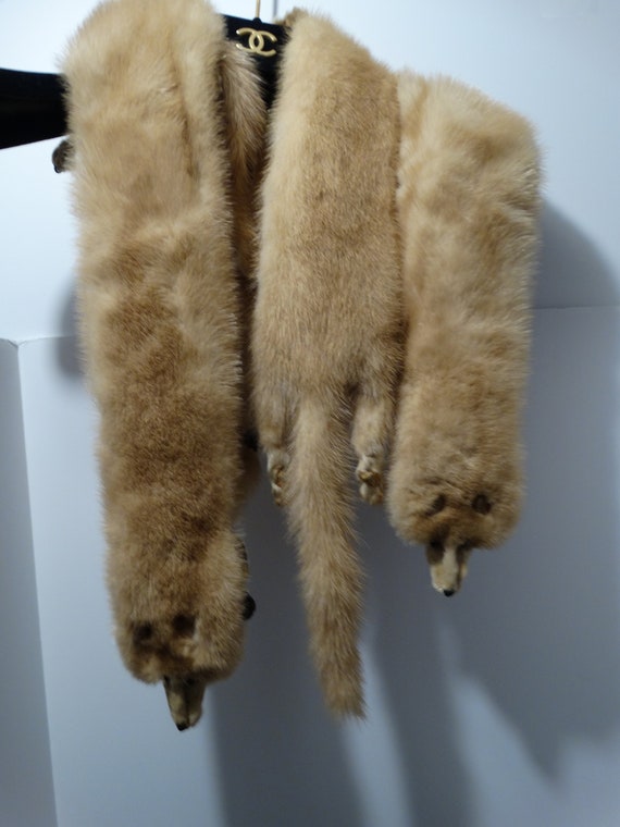 RARE Blond Genuine Mink Stole.