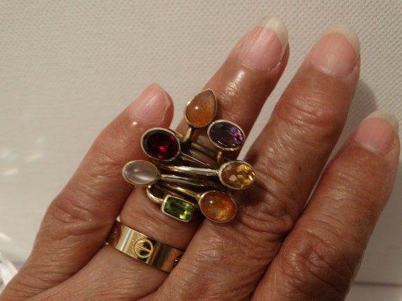 Sterling Silver Size 7 Ring Featuring Genuine Cit… - image 9