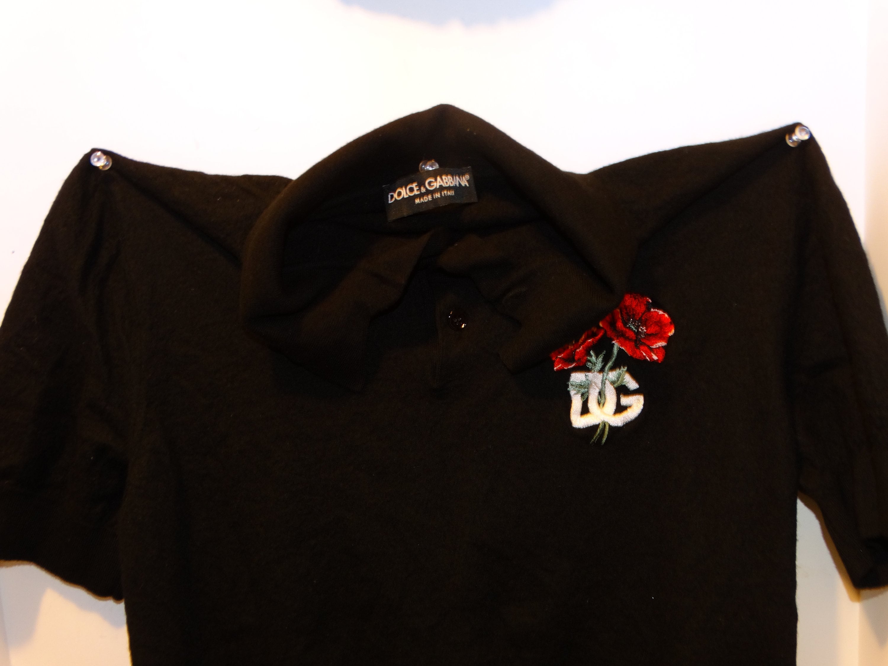 希少 イタリア製 DOLCE&GABBANA 刺繍 ラナ・ヴァージン ウール100