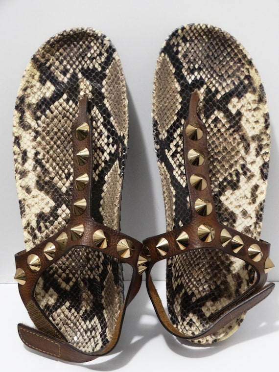 Woman Designer Signer Size 39.5 Python Leather San