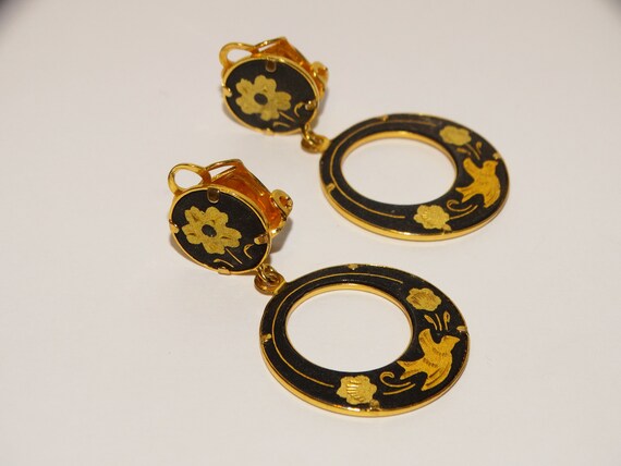 Damascene Design Handmade Hoop Earrings. View 5