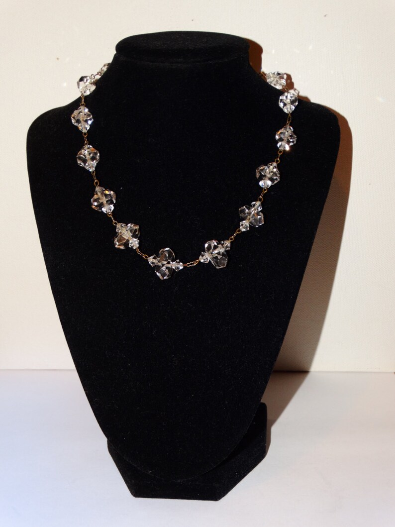 Vge Sterling Victorian Faceted Rock Crystal Art Deco Made In Germany Gorgeous Necklace.
