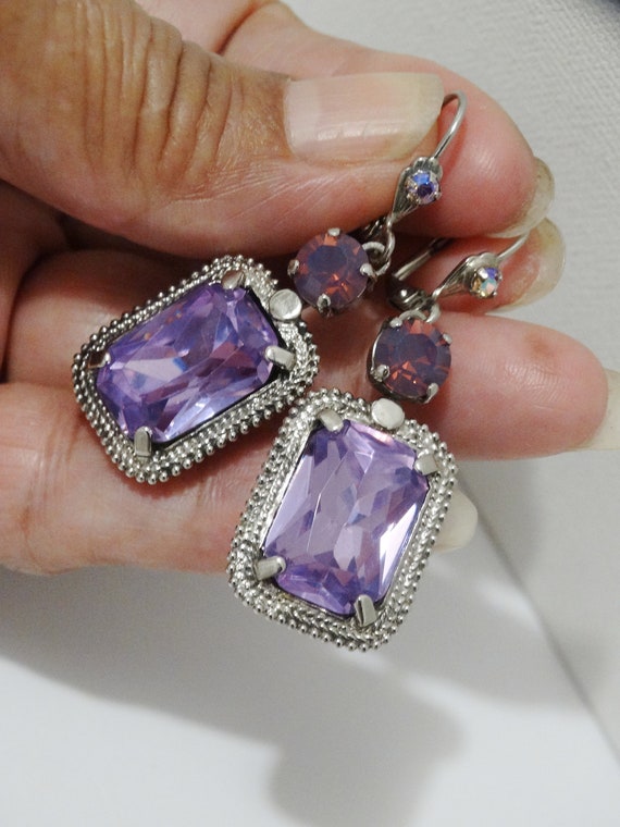 Sorrelli Designer Signed Lavender Dangling Earrin… - image 8