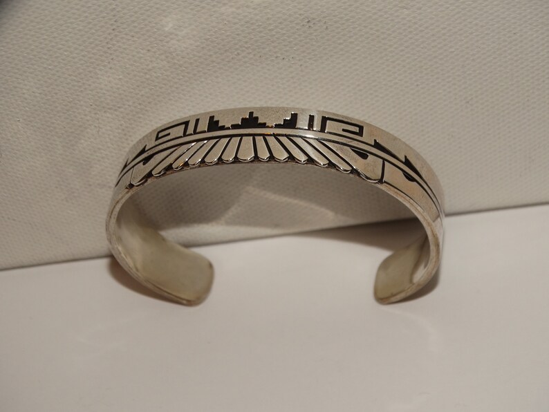 Navajo CJ Designer Signed Sterling Silver Cuff Bracelet. | Etsy
